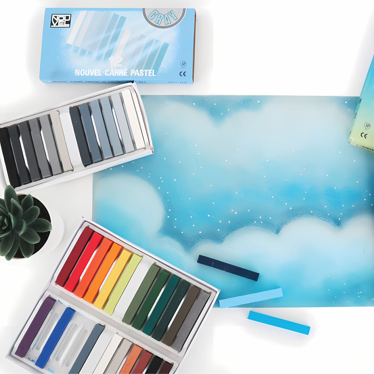 Sakura Nouvel Carre - Set 12 Pasteles Secos en Barra Tonos Grises