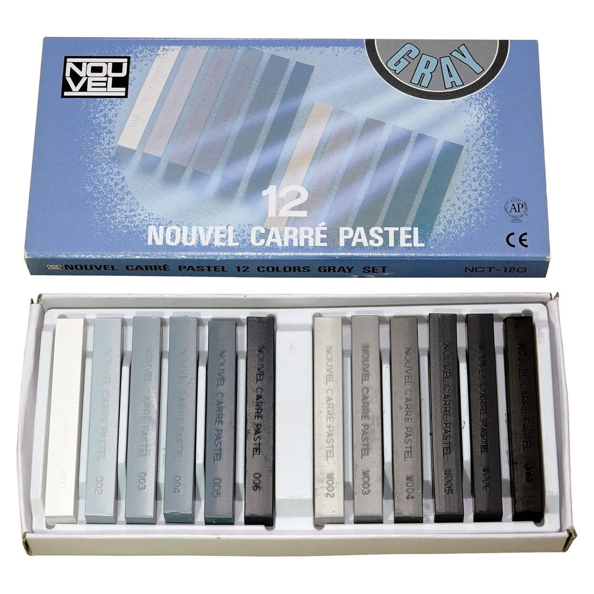 Sakura Nouvel Carre - Set 12 Pasteles Secos en Barra Tonos Grises