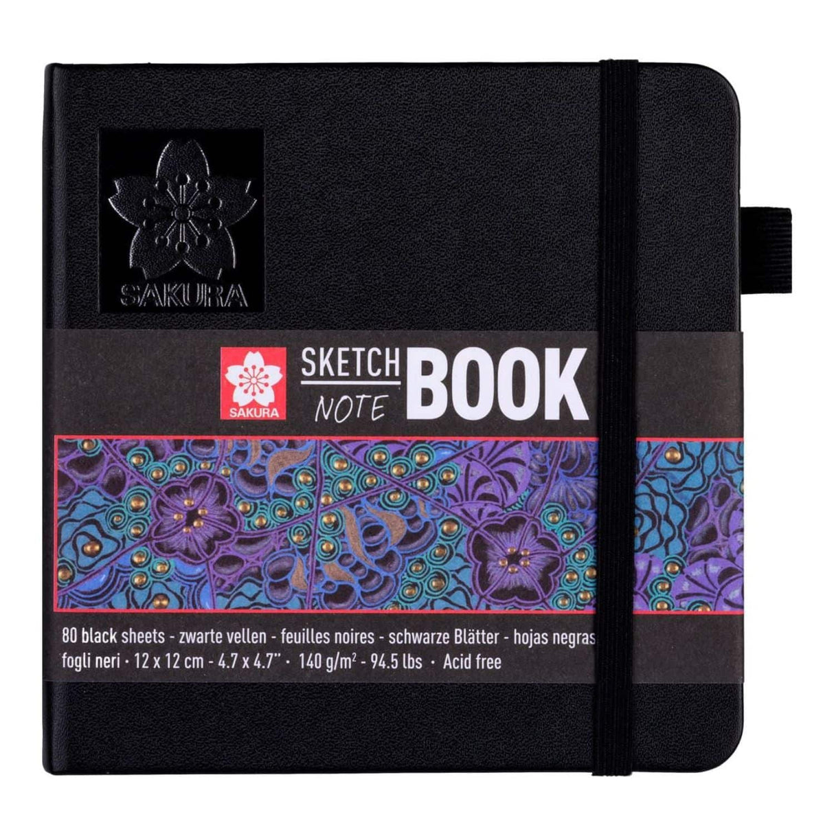 Sakura Sketch Note Book - Sketchbook PAPEL NEGRO 80 Hojas, 140 g/m2