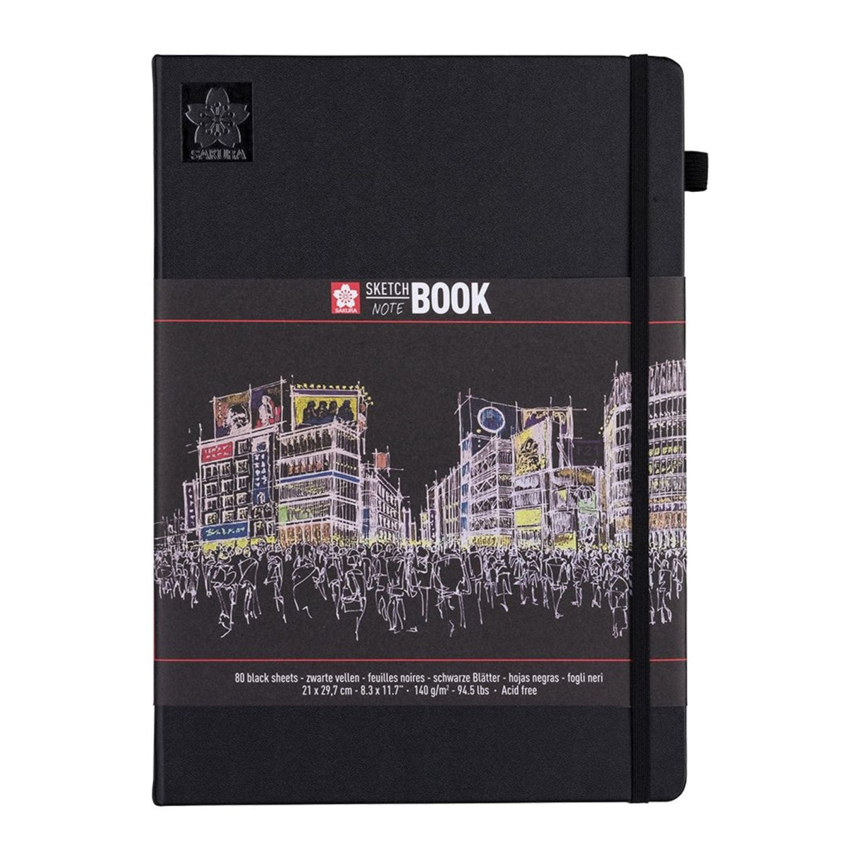 Sakura Sketch Note Book - Sketchbook PAPEL NEGRO 80 Hojas, 140 g/m2