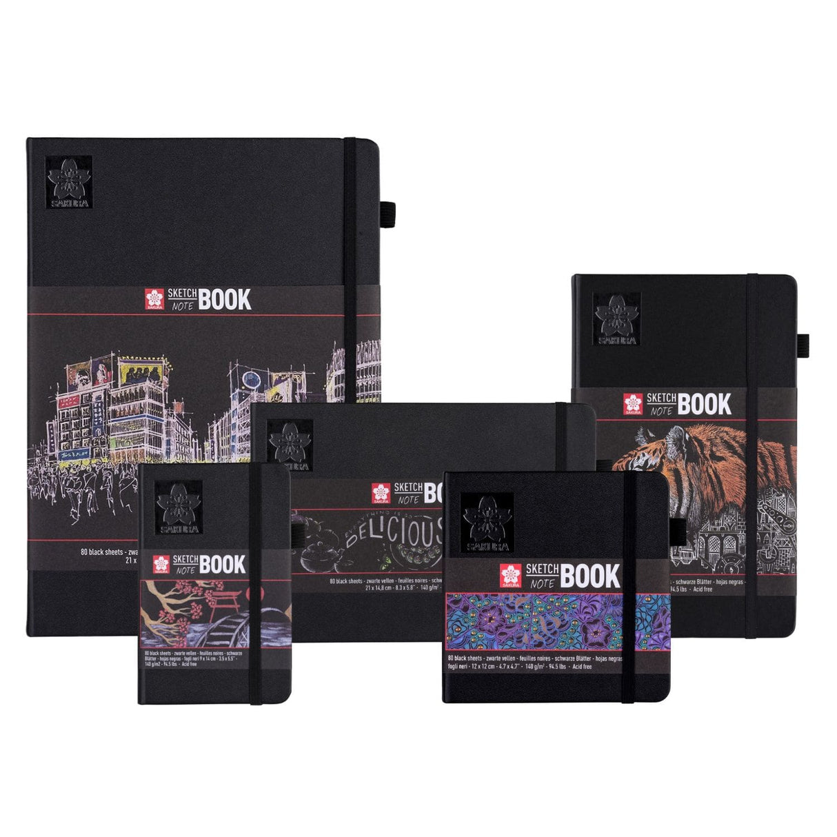 Sakura Sketch Note Book - Sketchbook PAPEL NEGRO 80 Hojas, 140 g/m2