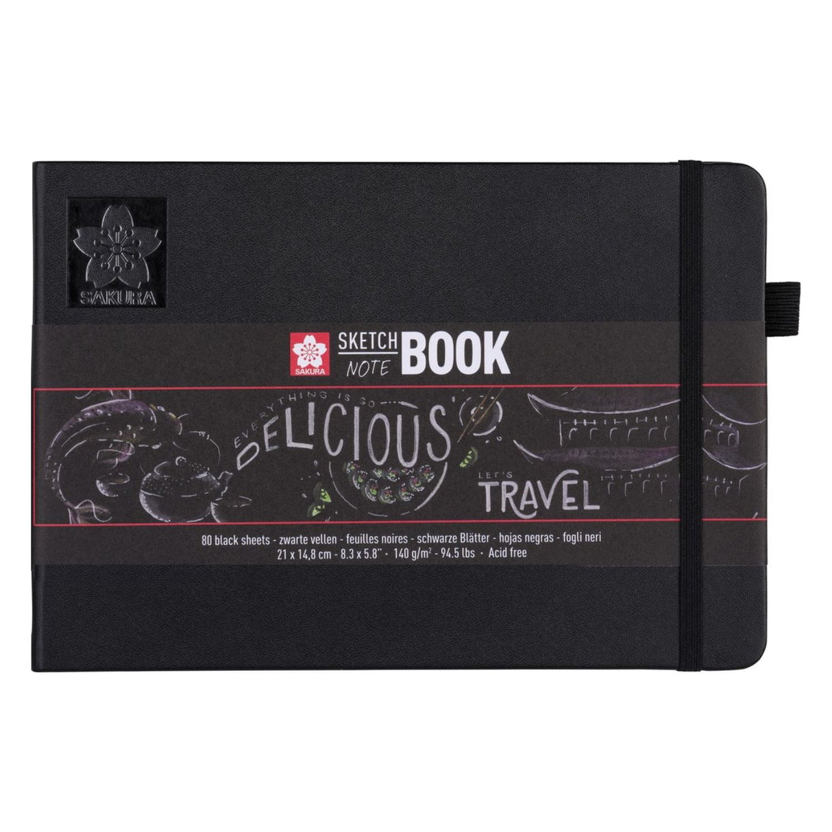 Sakura Sketch Note Book - Sketchbook PAPEL NEGRO 80 Hojas, 140 g/m2