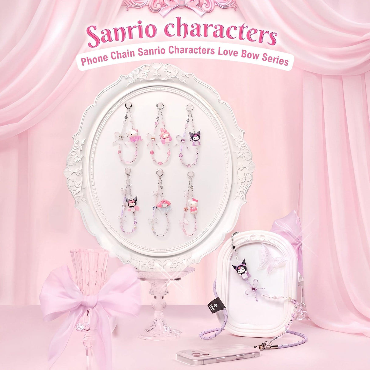 Sanrio - Blind Box Phone Chain Sanrio Characters Love Bow Series