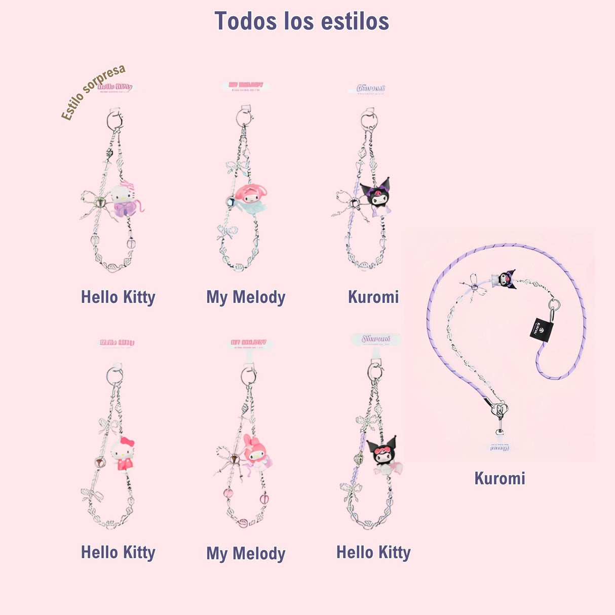 Sanrio - Blind Box Phone Chain Sanrio Characters Love Bow Series