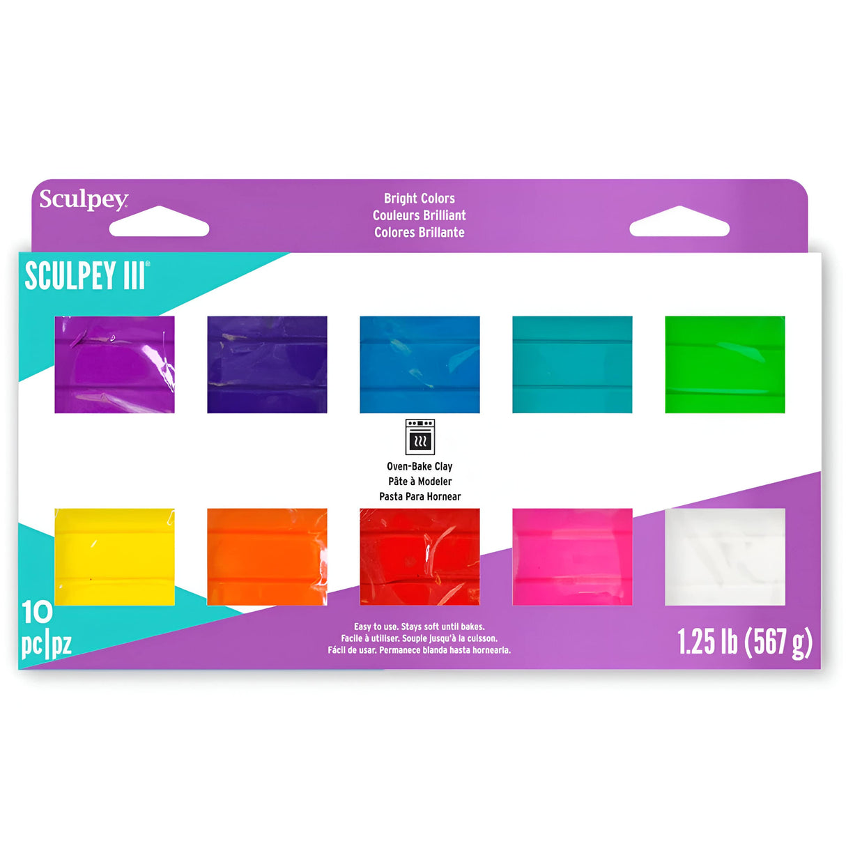 Sculpey III - Set 10 Arcilla Polimérica Colores Brillantes 570 g