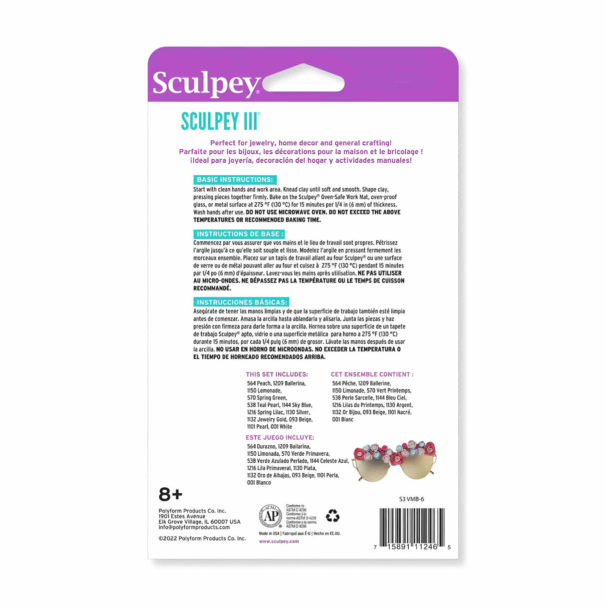 Sculpey III - Set 12 Arcilla Polimérica Colores Brillantes 340 g