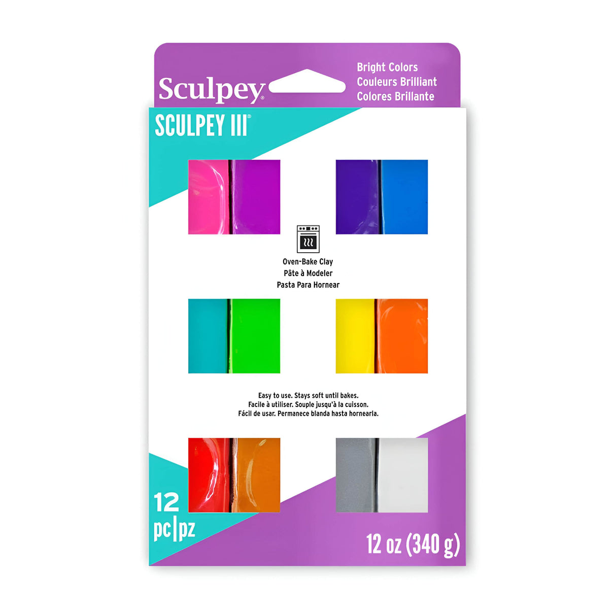 Sculpey III - Set 12 Arcilla Polimérica Colores Brillantes 340 g