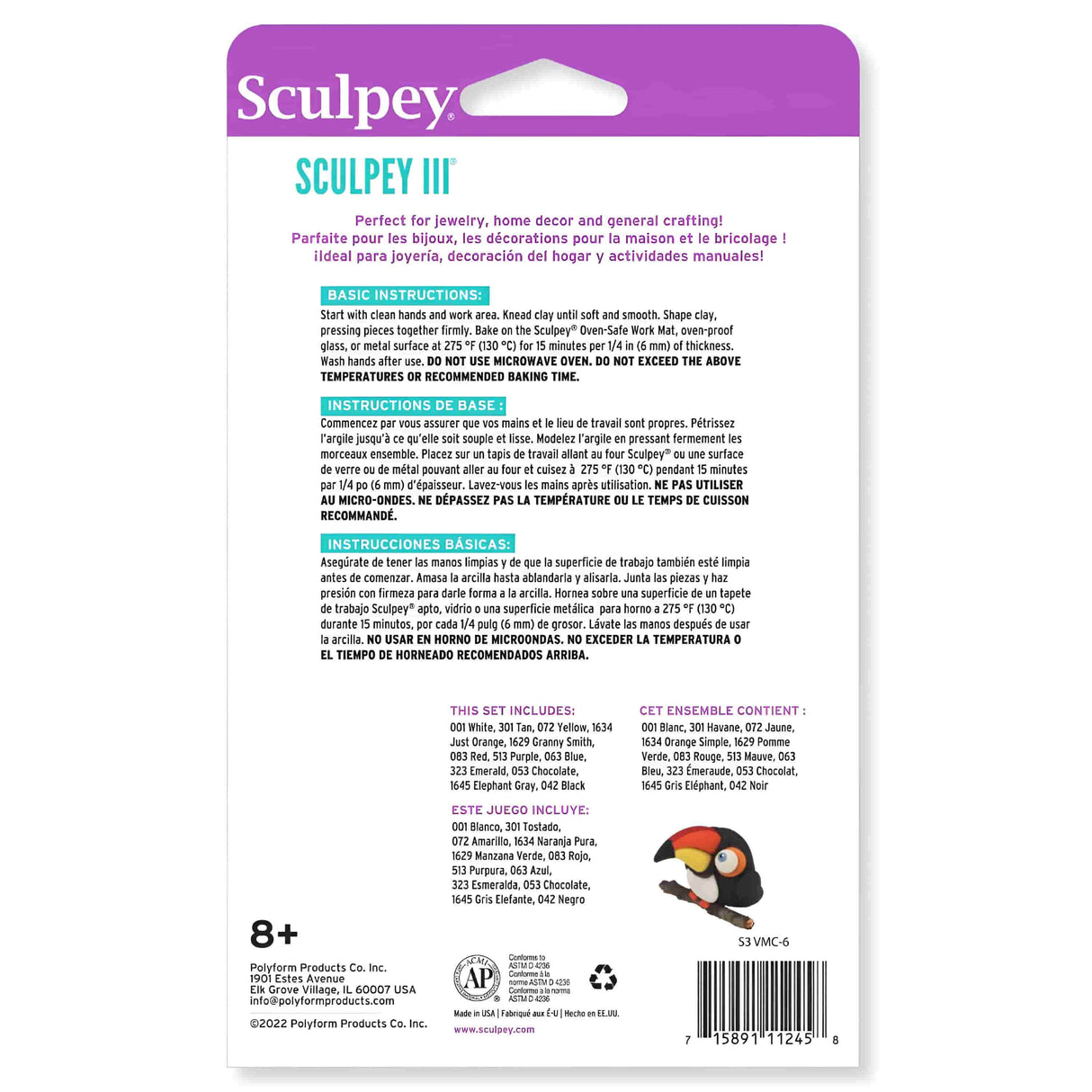 Sculpey III - Set 12 Arcilla Polimérica Colores Clásicos 340 g