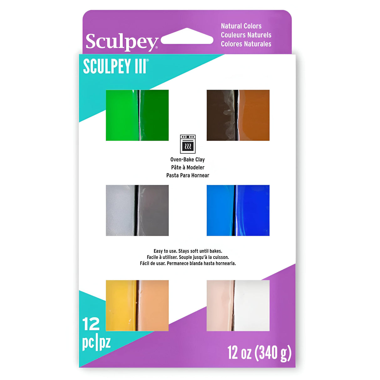 Sculpey III - Set 12 Arcilla Polimérica Colores Naturales 340 g