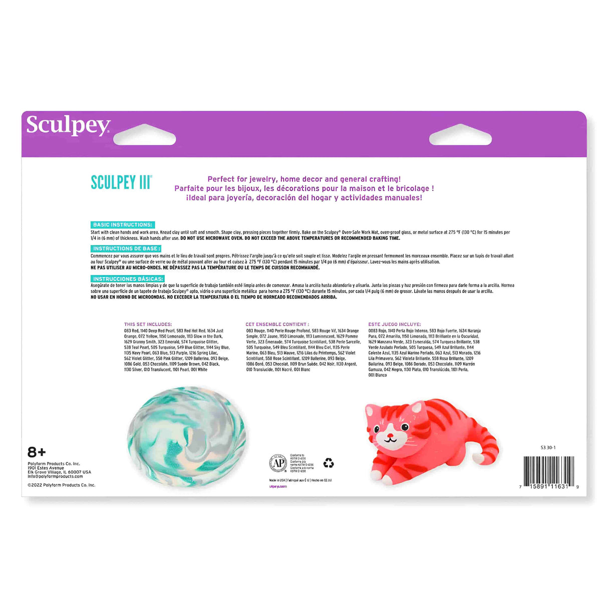 Sculpey III - Set 30 Arcilla Polimérica 853 g, (30 barras de 28 g)