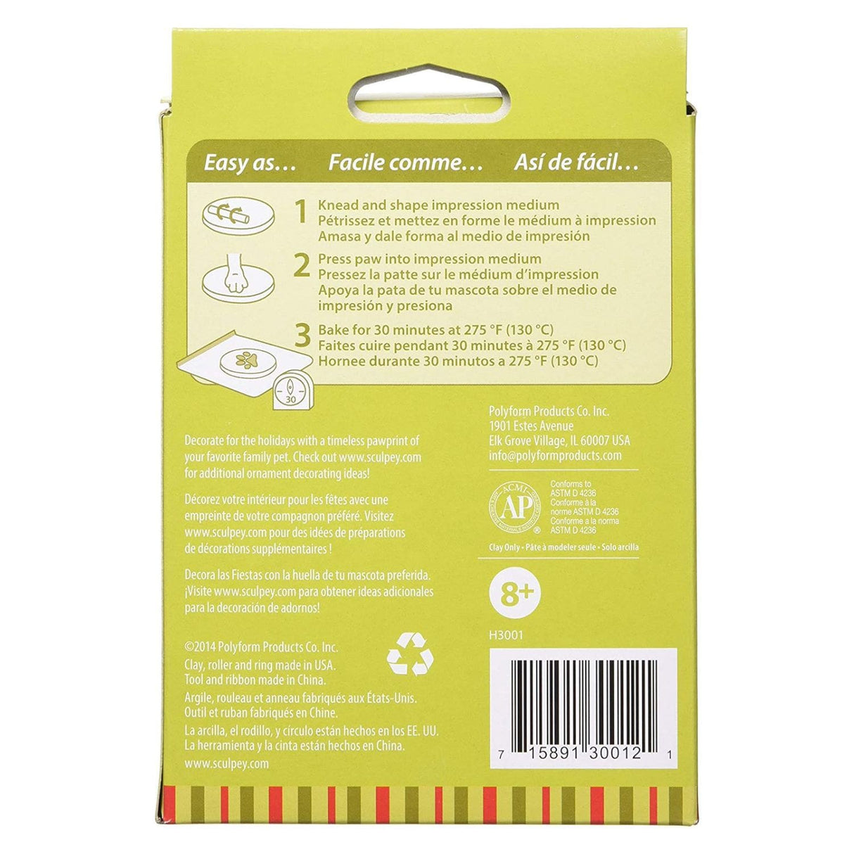Sculpey Keepsake - Kit Arcilla Polimérica Adorno Huellas de Animales