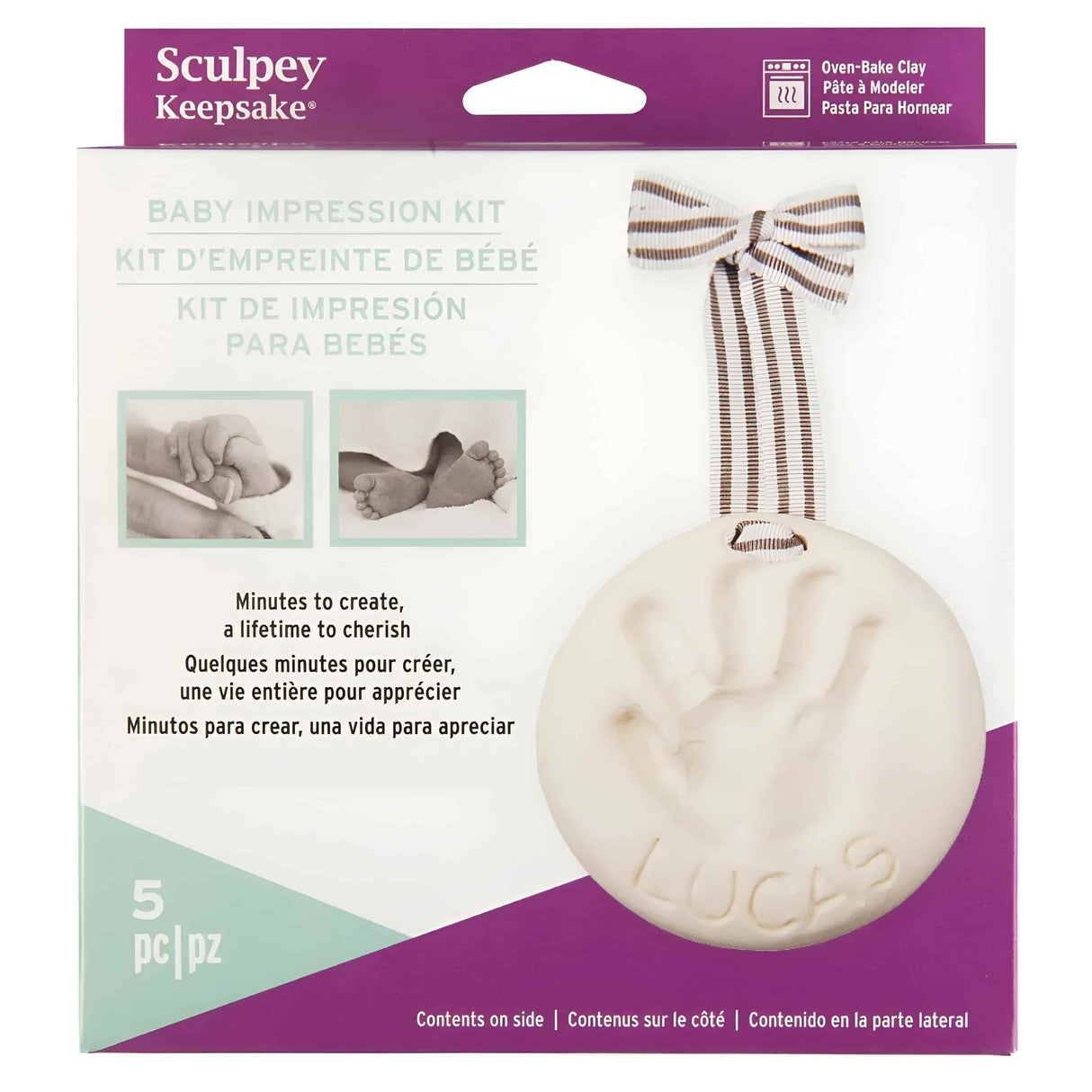 Sculpey Keepsake - Kit Arcilla Polimérica Impresión Huellas de Bebés A