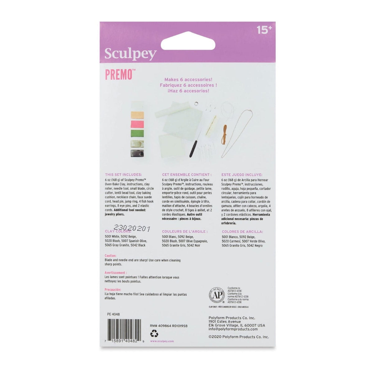 Sculpey - Kit Arcilla Polimérica Abalorios para Joyería 30 Piezas