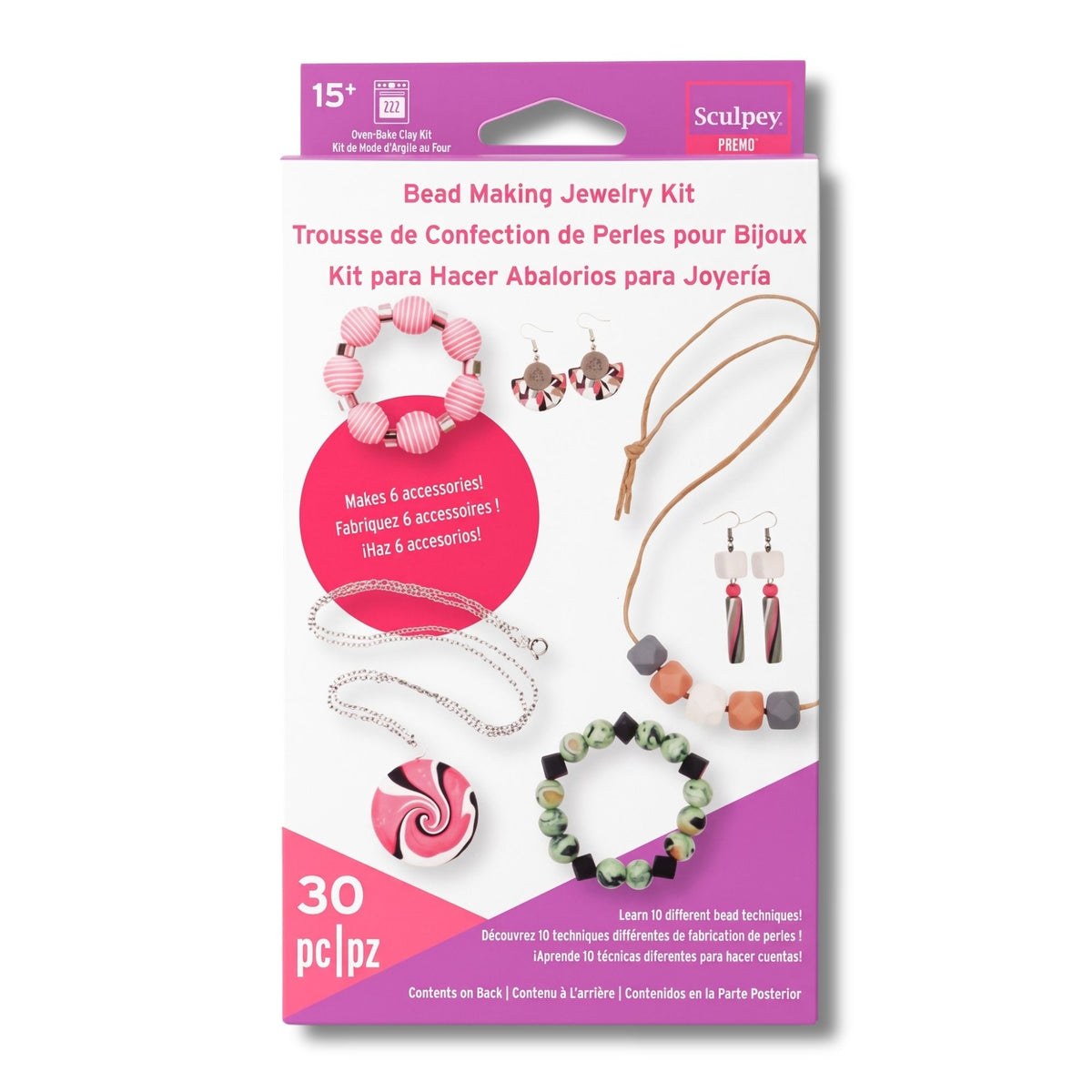 Sculpey - Kit Arcilla Polimérica Abalorios para Joyería 30 Piezas