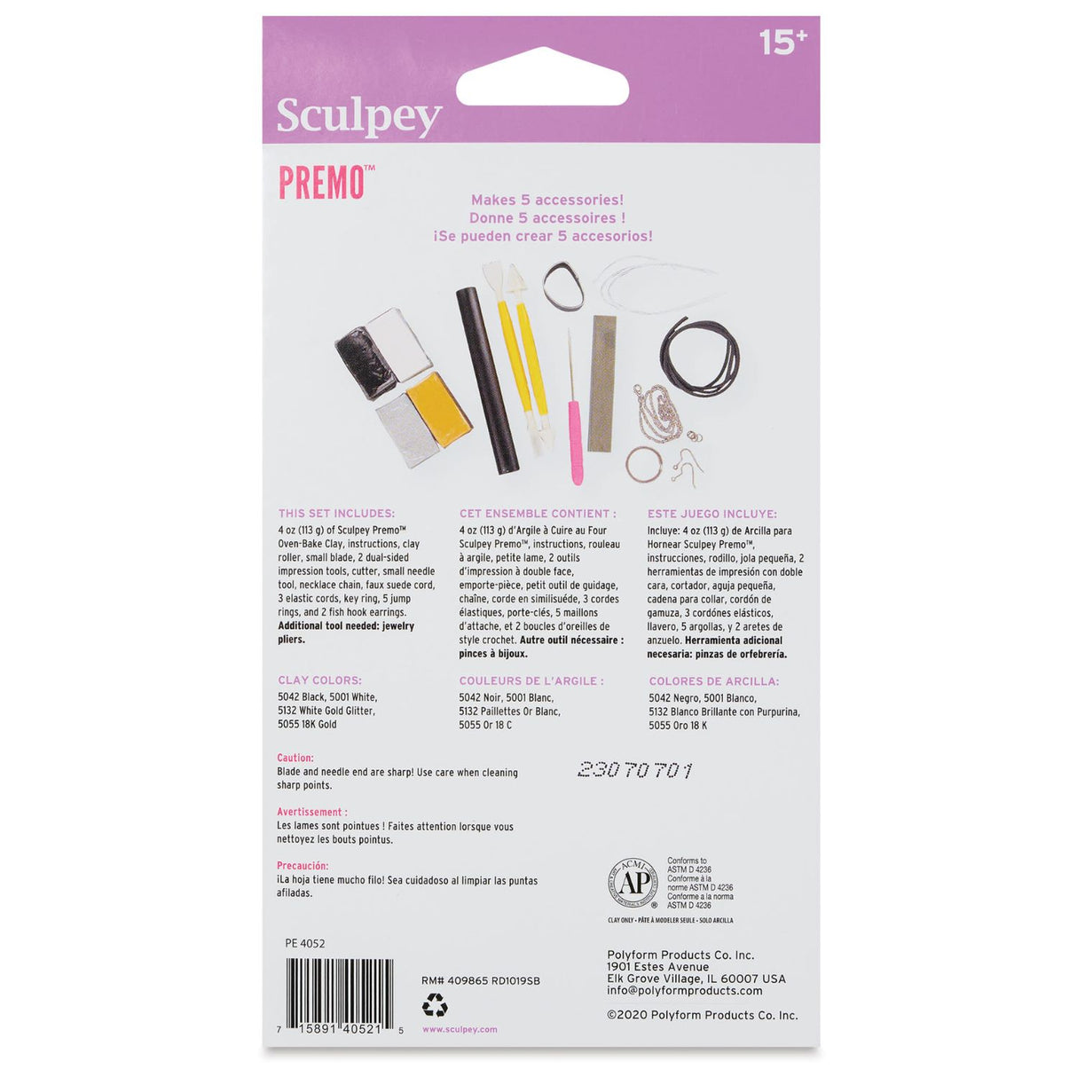 Sculpey - Kit Arcilla Polimérica Joyería Mokume Gane 23 Piezas