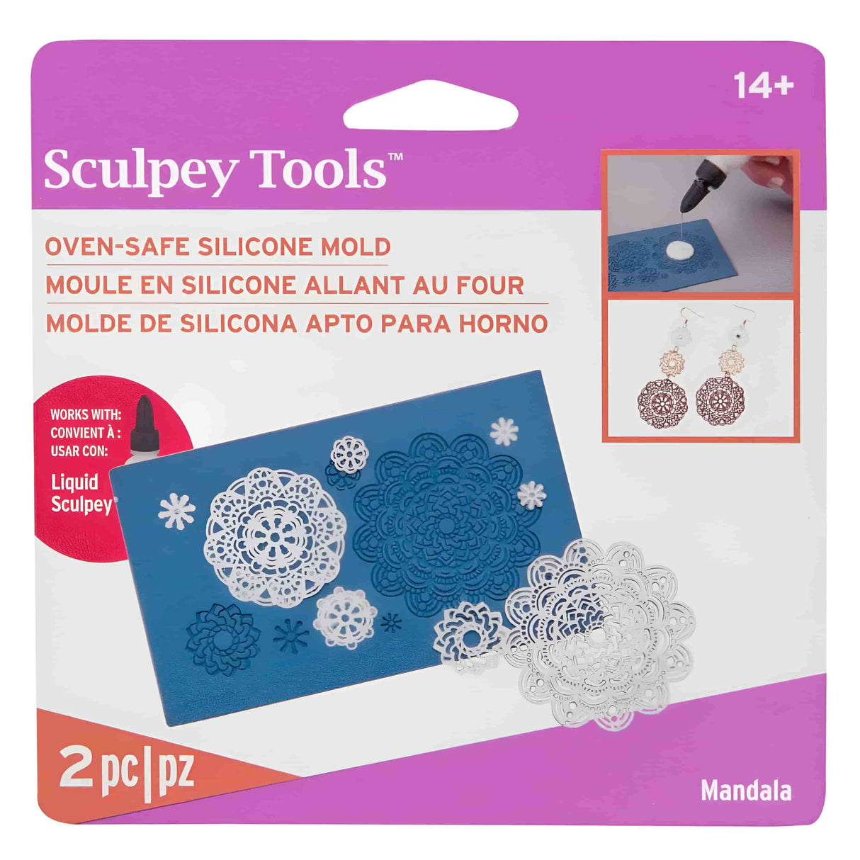 Sculpey Tools - Moldes para Arcilla Horneable de Silicona Mandala