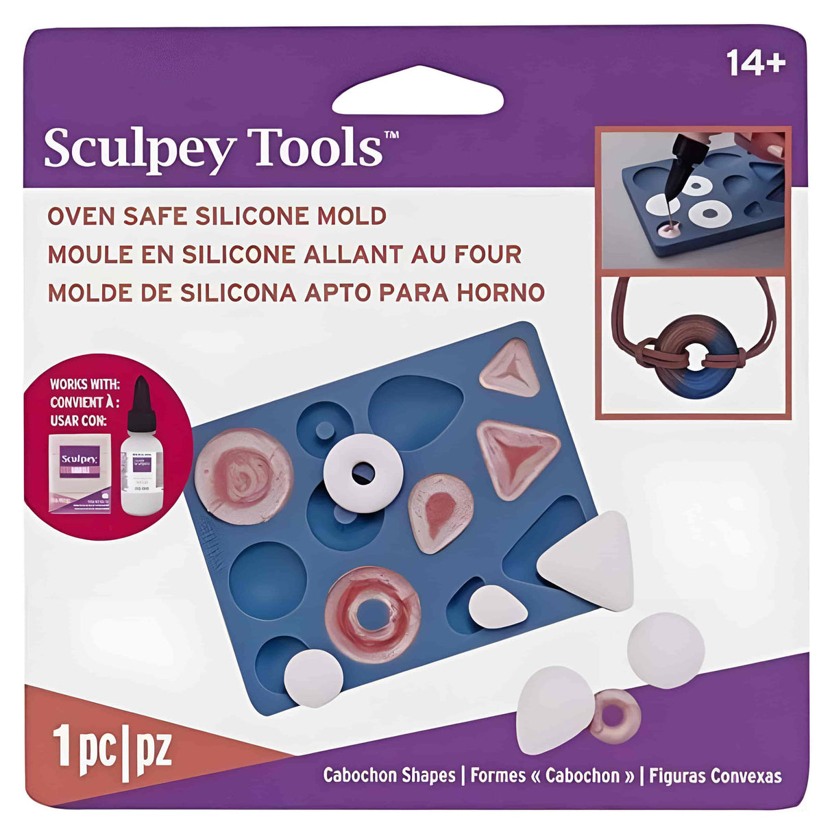 Sculpey Tools - Moldes para Arcilla Horneable de Silicona Figuras Convexas
