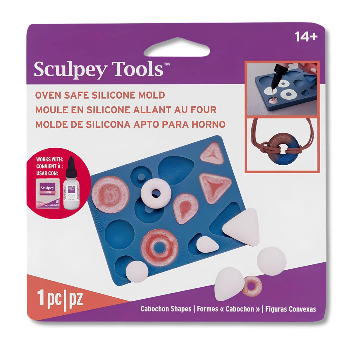 Sculpey Tools - Moldes para Arcilla Horneable de Silicona Figuras Convexas