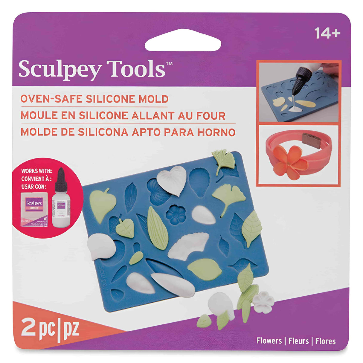 Sculpey Tools - Moldes para Arcilla Horneable de Silicona Flores