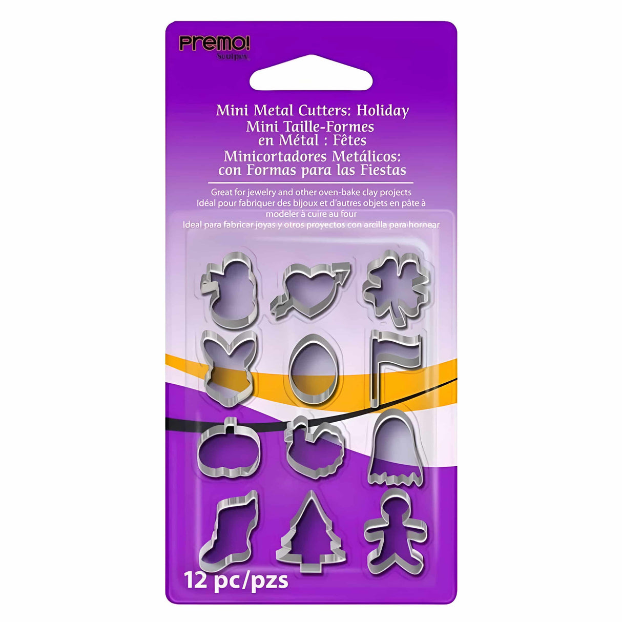 Sculpey Tools - Set 12 Herramientas Mini Cortadores de Metal Festivos