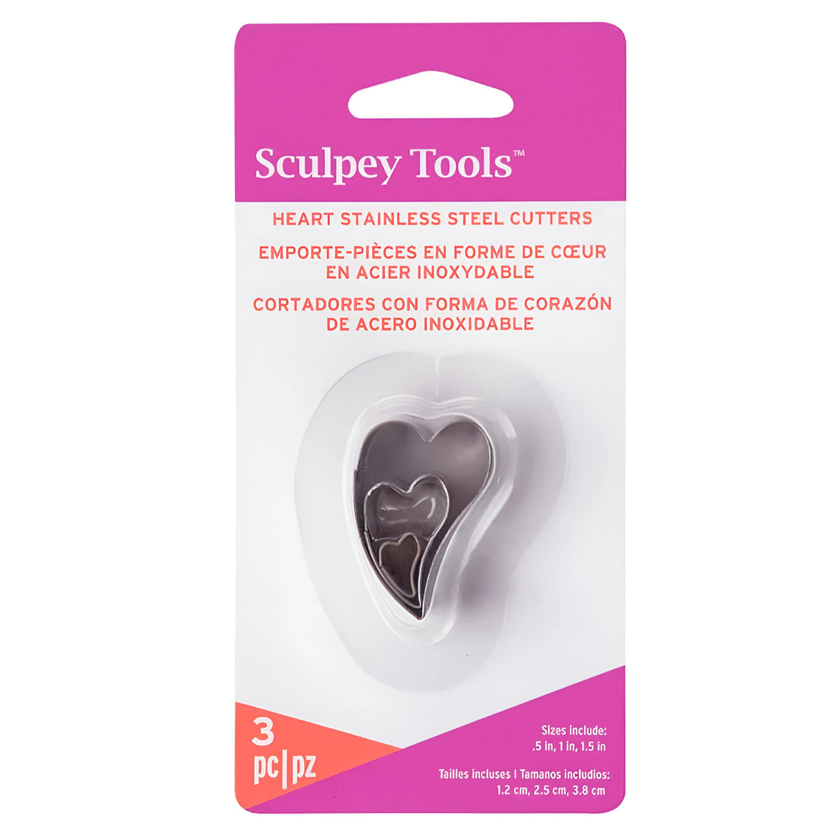 Sculpey Tools - Set 3 Herramientas Cortadores Corazón Irregular