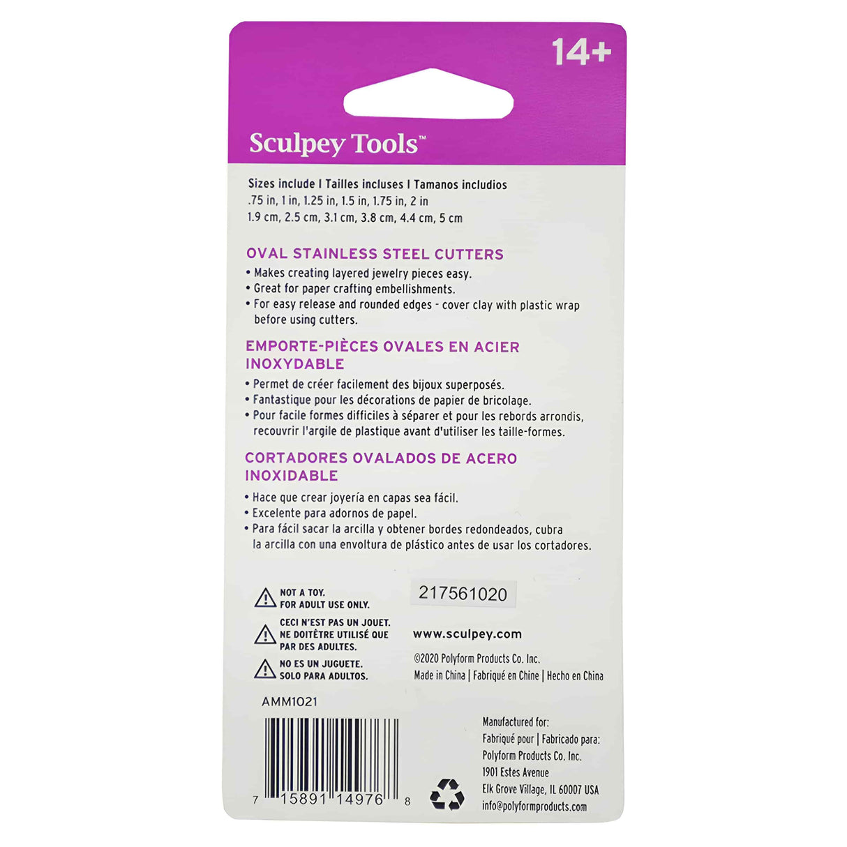 Sculpey Tools - Set 6 Herramientas Cortadores Graduados Óvalos