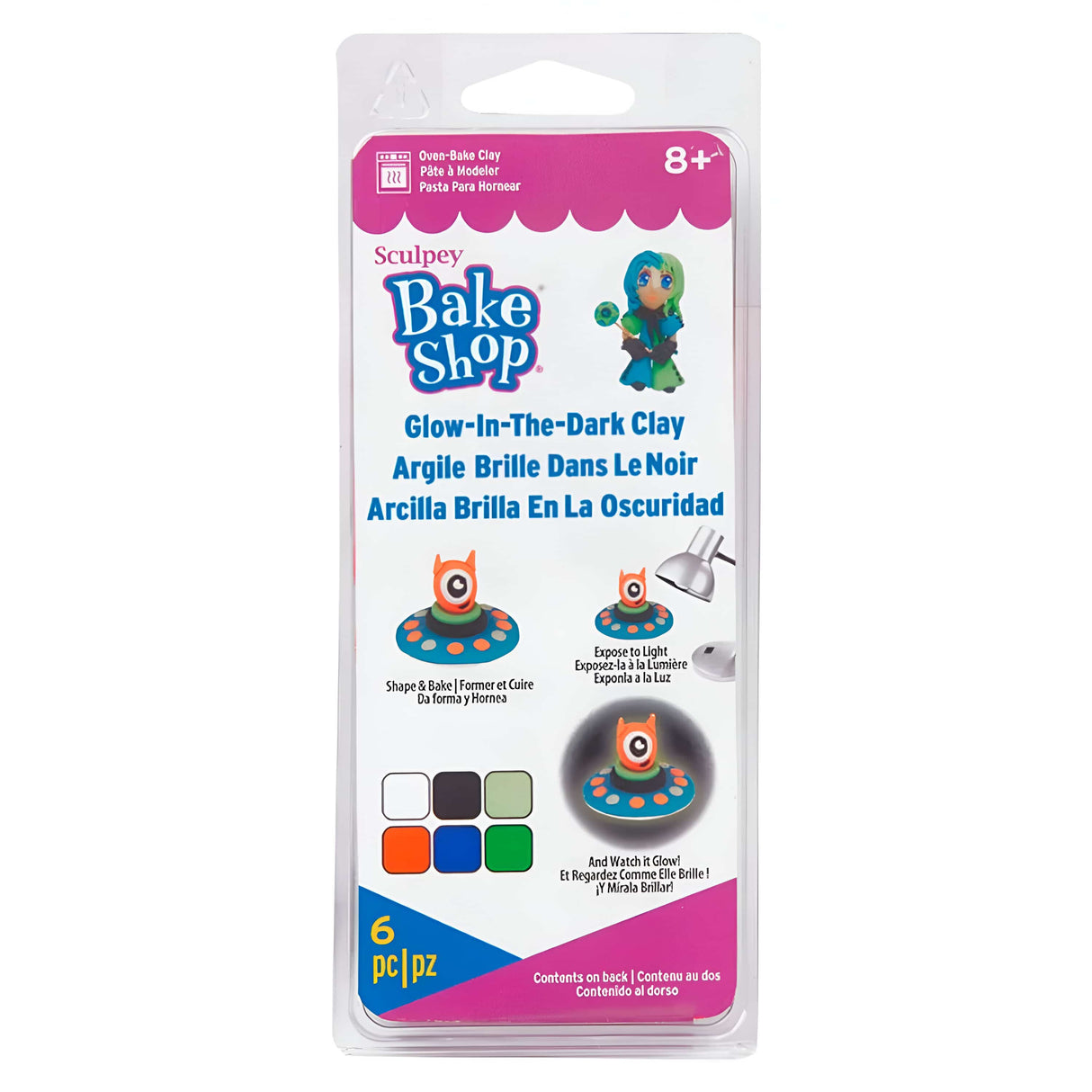 Sculpey - Set 6 Arcilla Polimérica Glow in the Dark (Brilla en la Oscuridad)