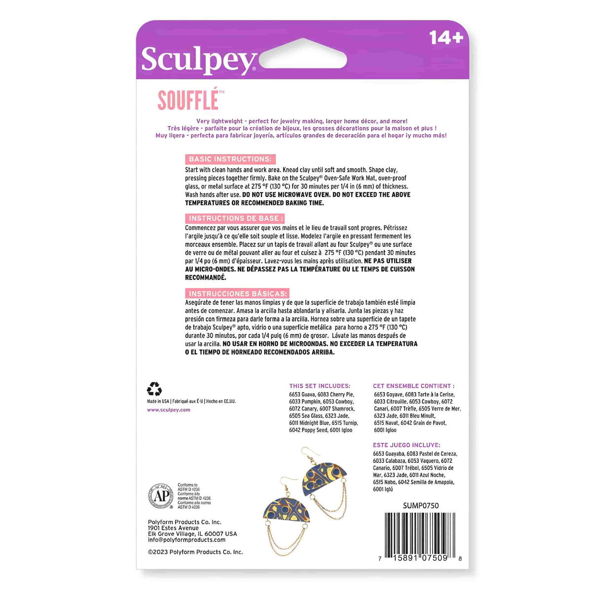 Sculpey Soufflé - Set 12 Arcilla Polimérica Multipack 312 g