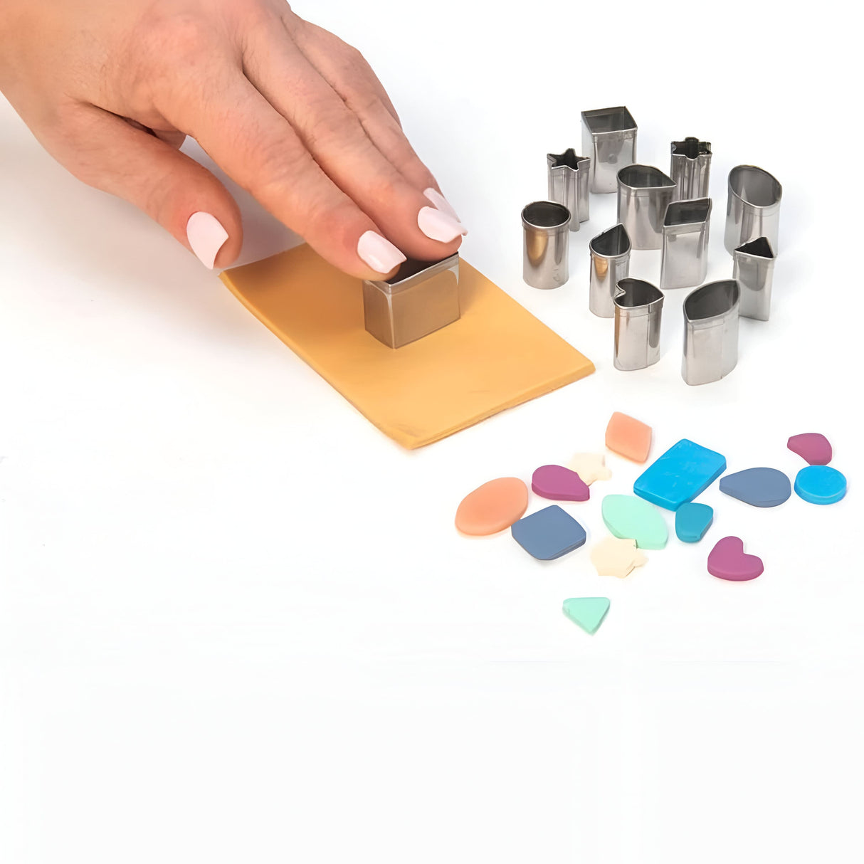 Sculpey Tools - Set 12 Herramientas Mini Cortadores de Metal Formas Geométricas