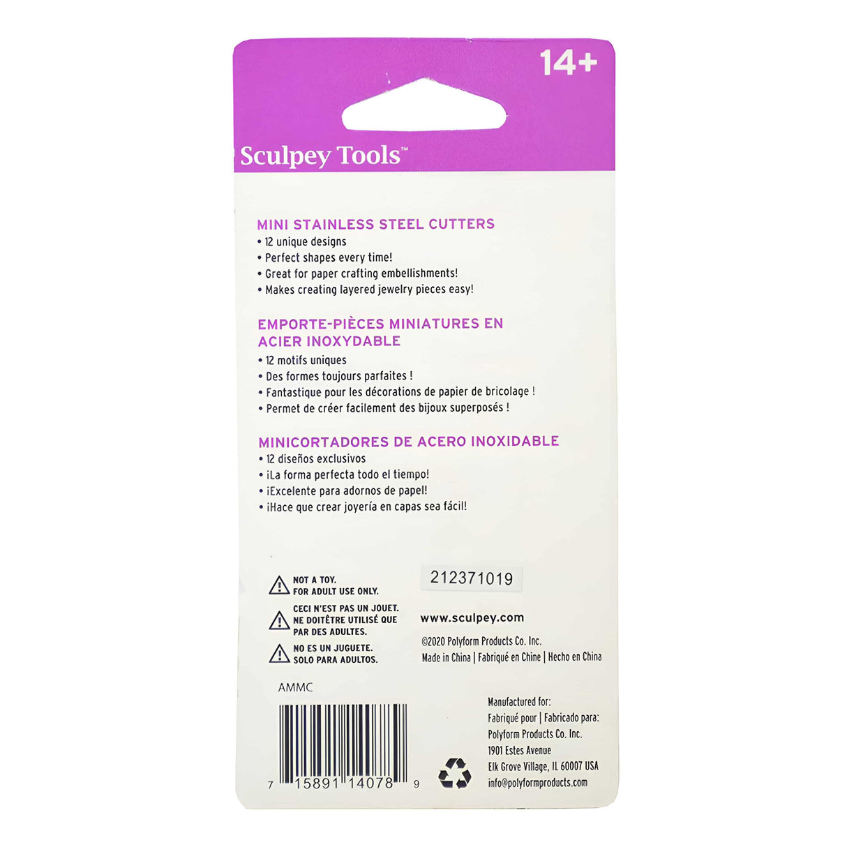 Sculpey Tools - Set 12 Herramientas Mini Cortadores de Metal Formas Geométricas