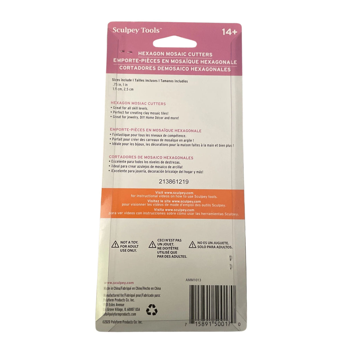 Sculpey Tools - Set 2 Cortadores de Arcilla Mosaico Hexagonal