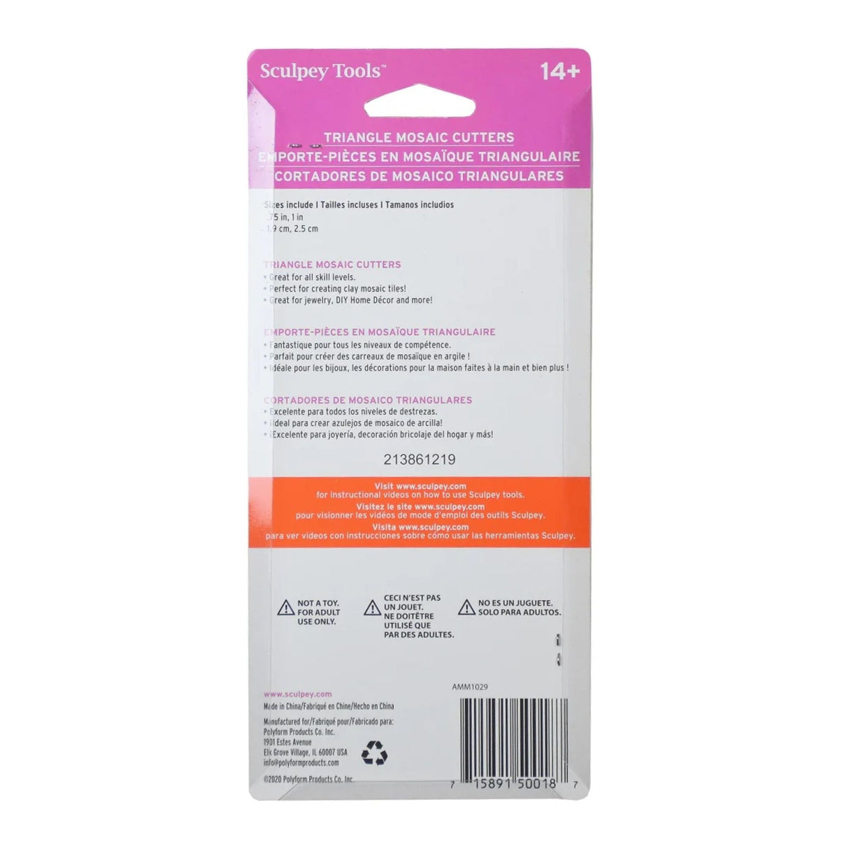 Sculpey Tools - Set 2 Cortadores de Arcilla Mosaico Triángulos