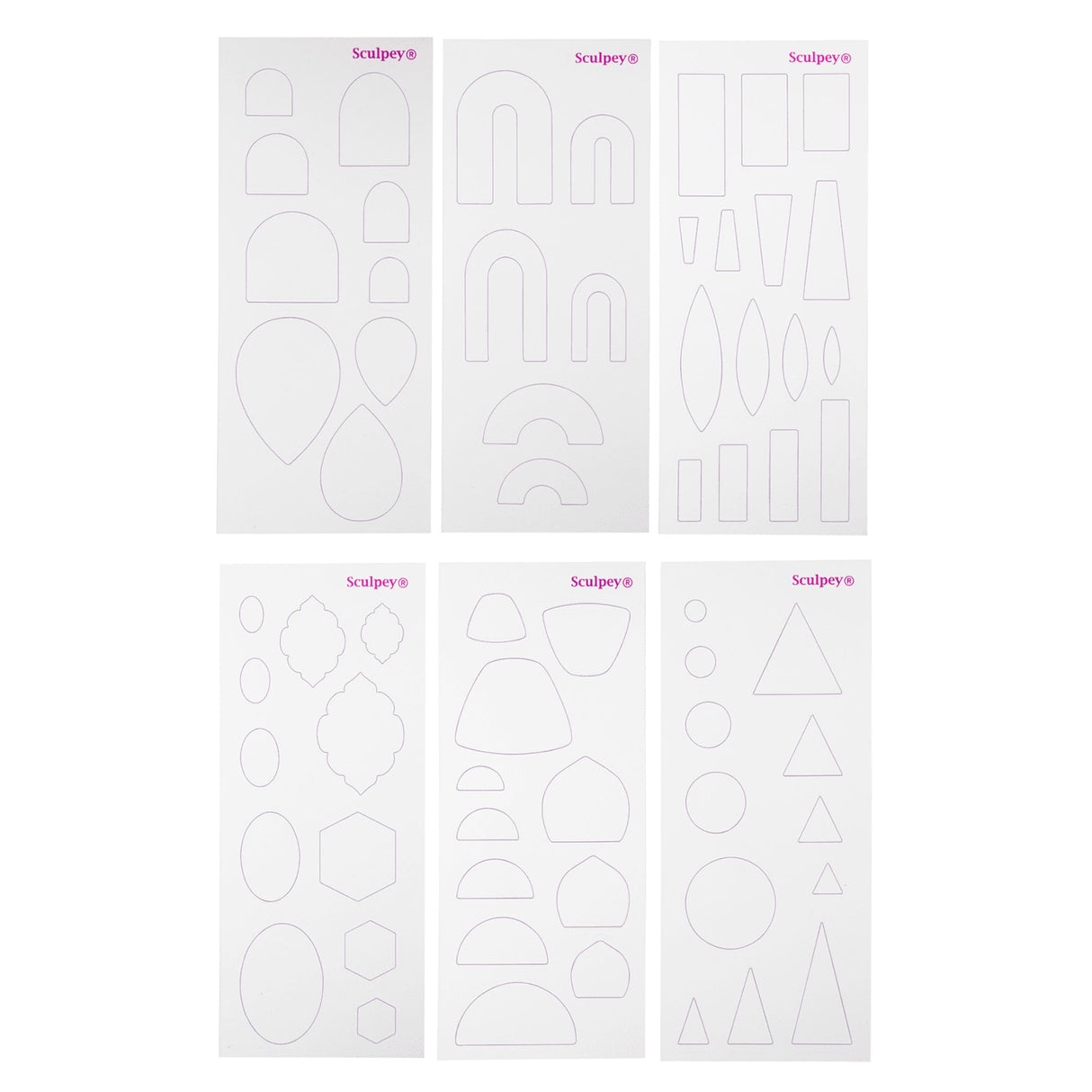 Sculpey Tools - Set 6 Plantillas de Diseño de Joyas Jewellery Design Template