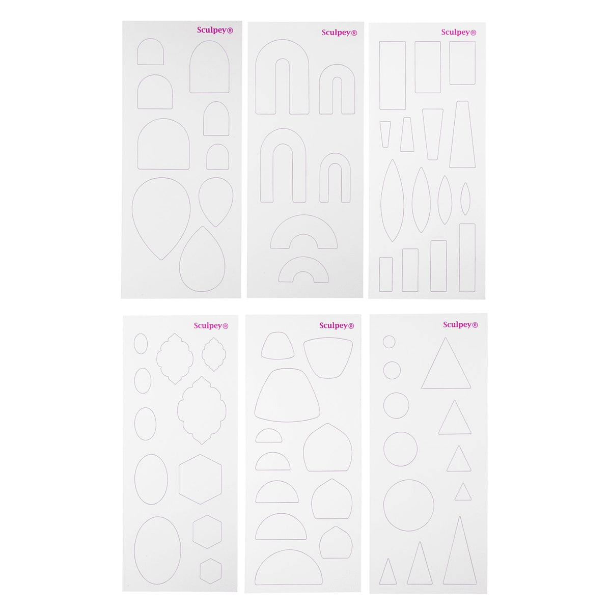 Sculpey Tools - Set 6 Plantillas de Diseño de Joyas Jewellery Design Template
