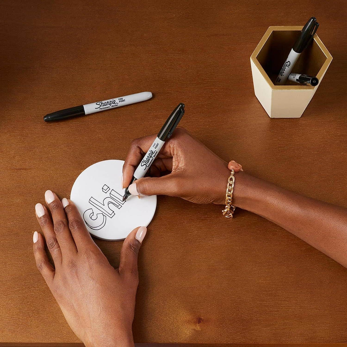 Sharpie - Pack 4 Marcadores Permanentes Punta Fina Negros