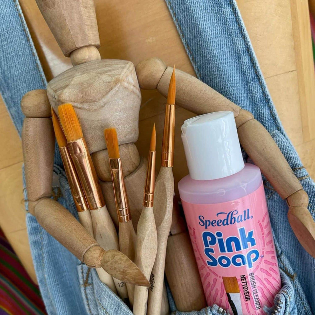 Speedball - Limpiador y Acondicionador de Pinceles Pink Soap 118 ml