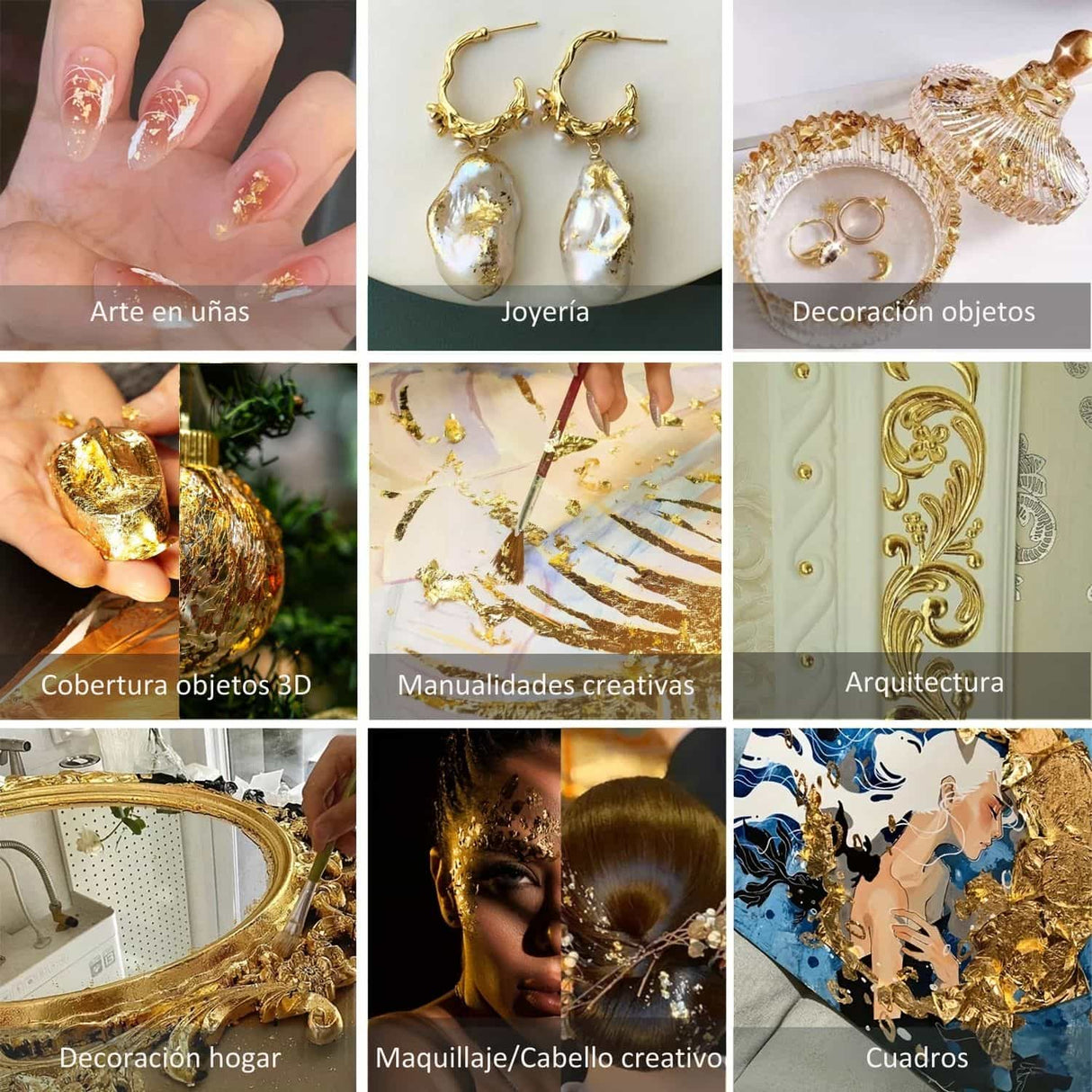 Speedball Mona Lisa - Pack 18 Láminas Pan de Oro Metal Leaf Dorado 14 x 14 cm