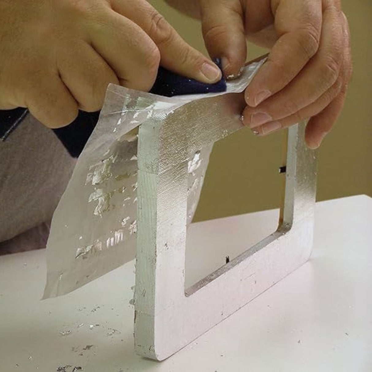 Speedball Mona Lisa - Pack 18 Láminas Pan de Oro Metal Leaf Plateado 14 x 14 cm