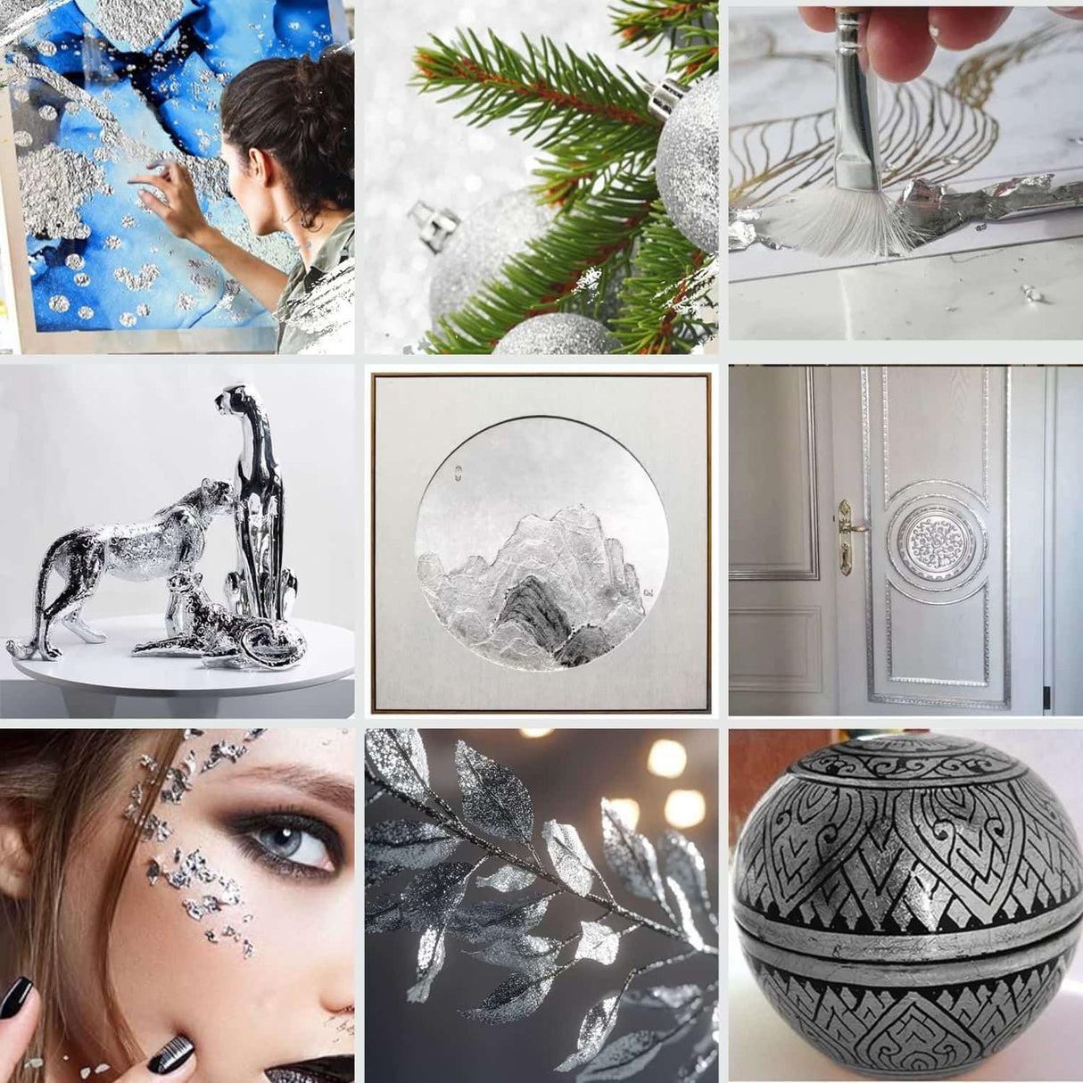 Speedball Mona Lisa - Pack 18 Láminas Pan de Oro Metal Leaf Plateado 14 x 14 cm