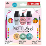Stabilo Boss - Kit Destacadores y Tiralíneas Pastel Love