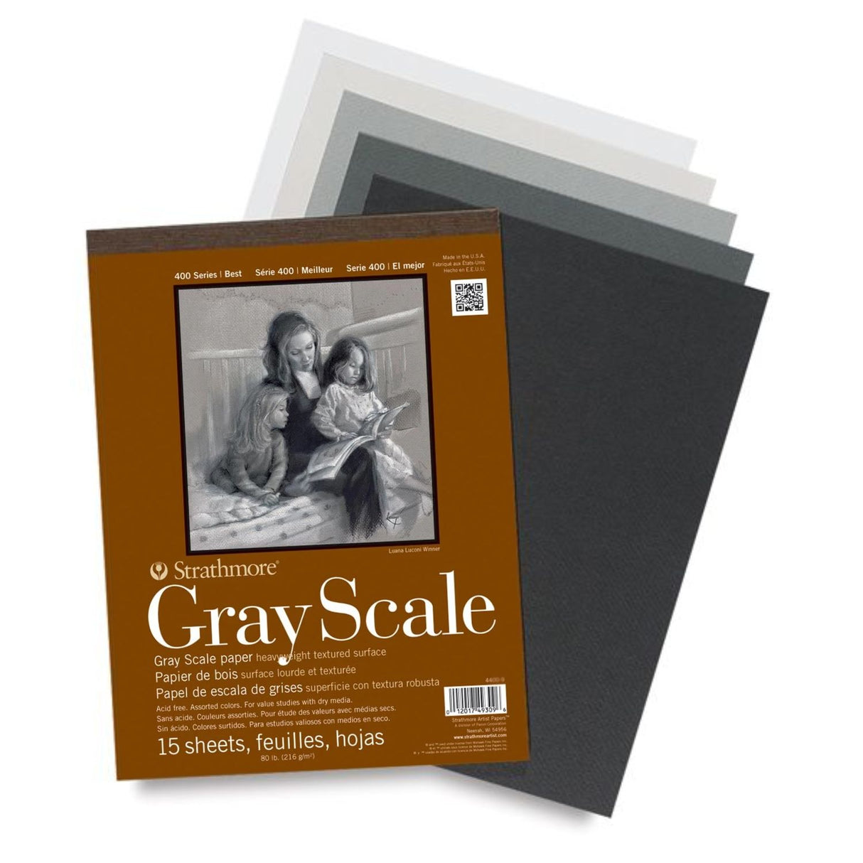 Strathmore 400 Series - Block para Dibujo Greyscale 216 g/m2