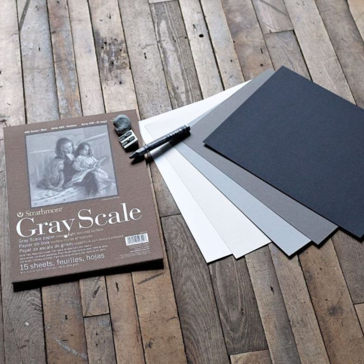 Strathmore 400 Series - Block para Dibujo Greyscale 216 g/m2