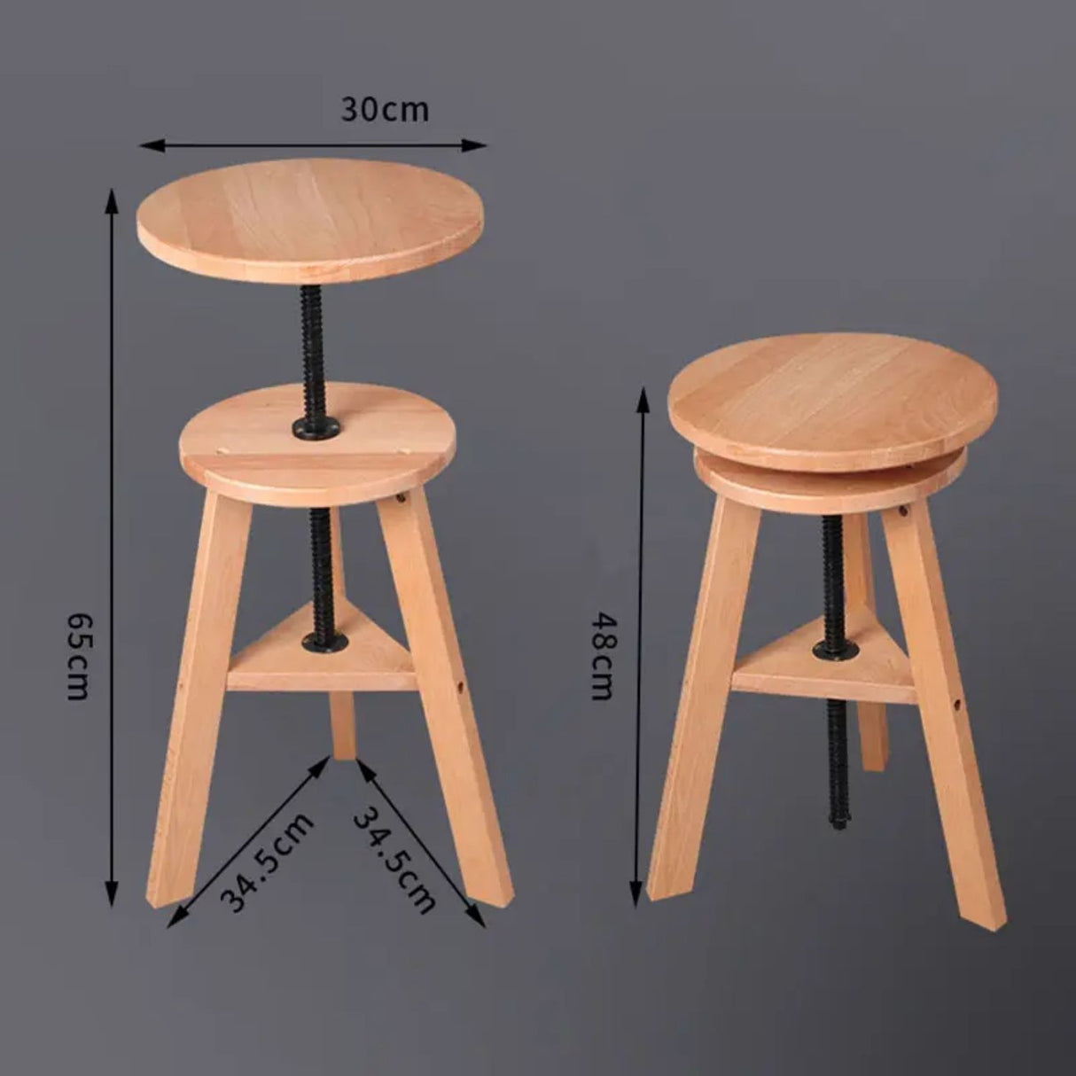 Taburete de Madera con Altura Ajustable para Artistas