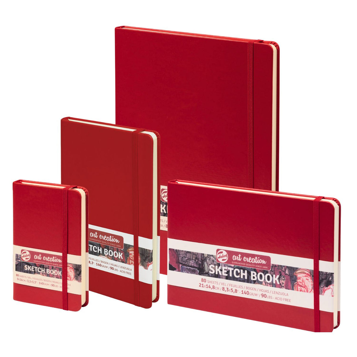 Talens Art Creation Sketch Book - Libreta 80 Hojas 140 g/m2 Red