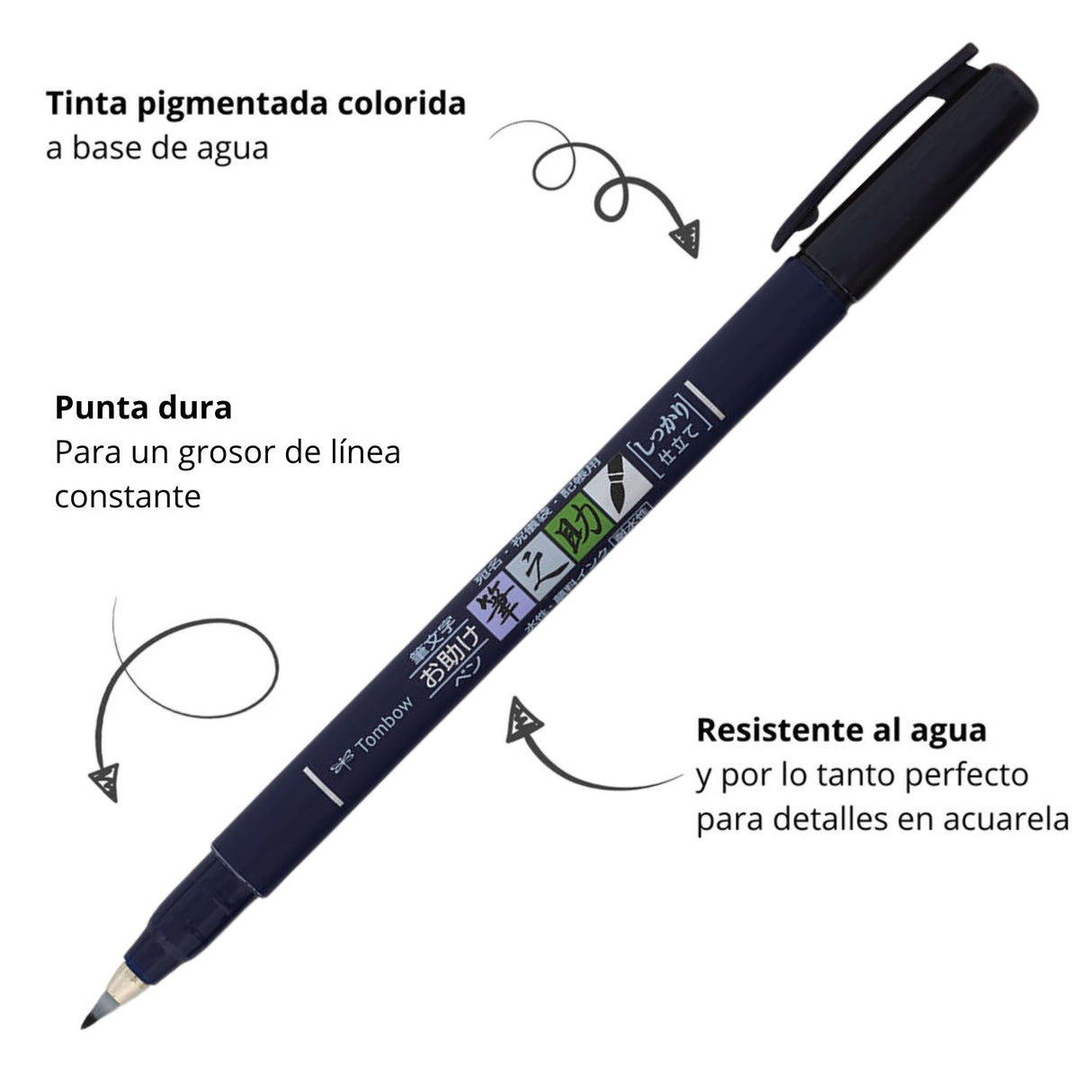 Tombow Fudenosuke - Lápiz de Caligrafía Punta Dura, Negro