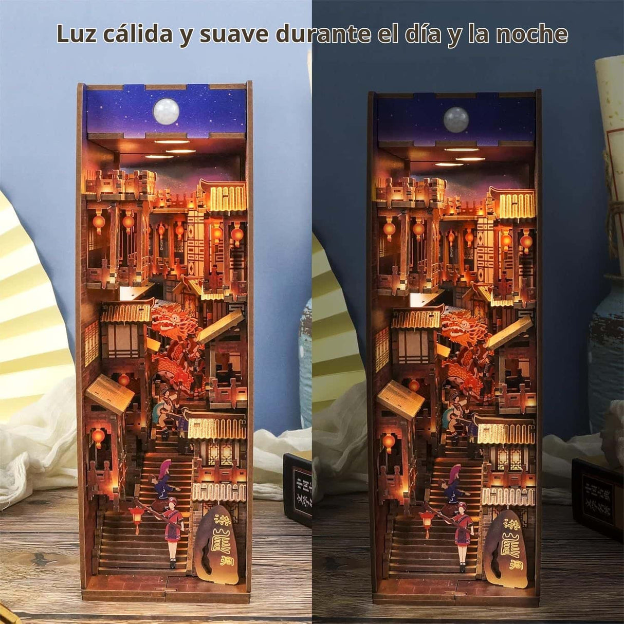 Tonecheer Book Nook - Separador de Libros Lights in Chongqing Bookend