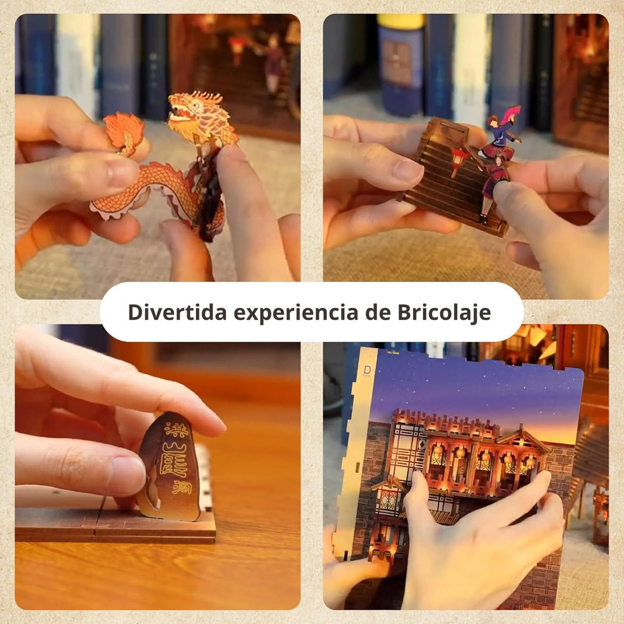 Tonecheer Book Nook - Separador de Libros Lights in Chongqing Bookend