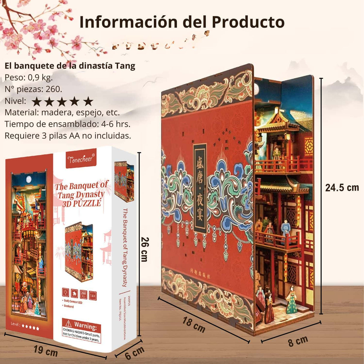 Tonecheer Book Nook - Separador de Libros The Banquet of Tang Dynasty