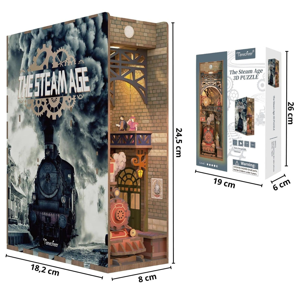 Tonecheer Book Nook - Separador de Libros The Steam Age