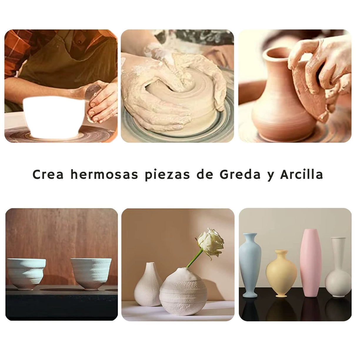 Torno Alfarero Eléctrico Mini Plato de 10 cm para Greda y Arcilla